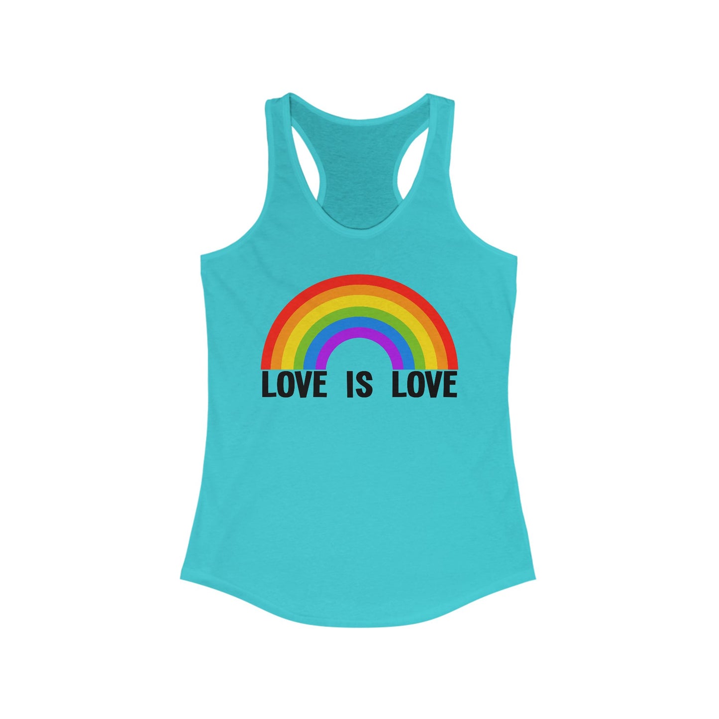 Love Is Love Tank Top, Pride Rainbow Tank - LGBTQIA+ Festival Parade, Gay Lesbian Bi Queer Summer Wear, Sleeveless Racerback Tank Tops