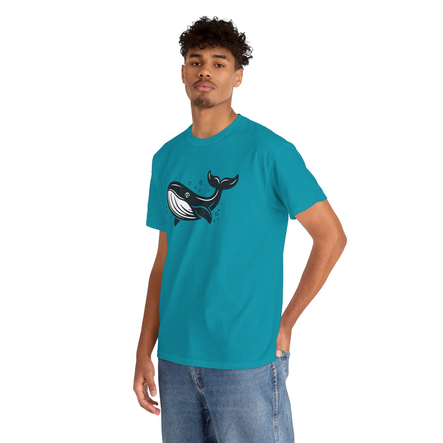 Whale Sea Animal Marine Life Print T-shirt Unisex Heavy Cotton Tee Mens Womens Shirts