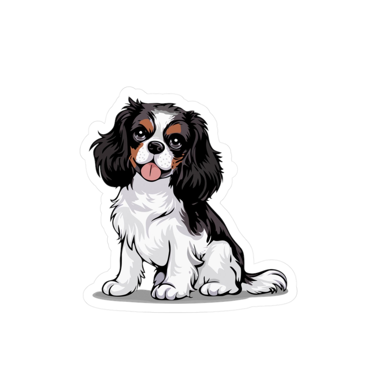 Charlie  Cavalier King Charles Spaniel Dog Vinyl Sticker Kiss-Cut Vinyl Decals with Pet Dog Cavalier Puppy Print