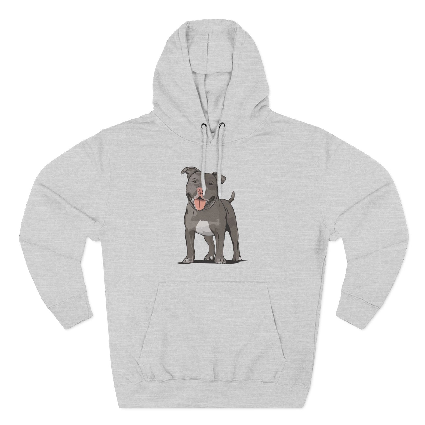 Gray Pitbull Dog Fleece Hoodie, Pit Bull Terrier Dogs Pullover Sweatshirt, Dog Owner Gift, Cozy Puppy Furbaby Hoodies