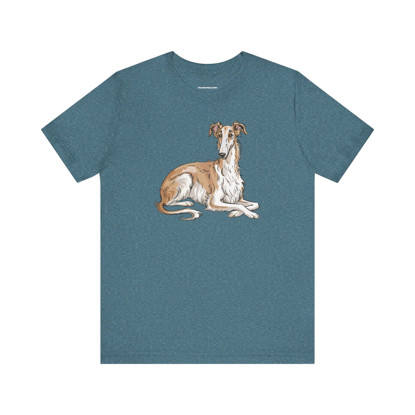 Borzoi Dog Tee | Russuan Hunting Sighthound Dogs Illustration T-Shirt, Cotton Pet Owner Apparel Unisex Shirts