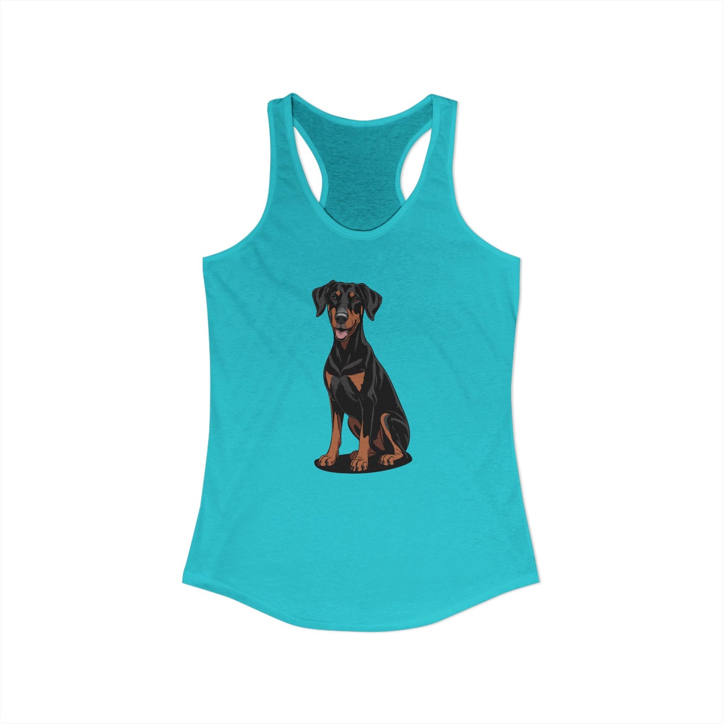 Doberman Pinscher Dogs Racerback Tank Top, Women's Sleeveless Shirt, Doberman Dog Ladies Tops, Dog Mom Pet Owner Shirts