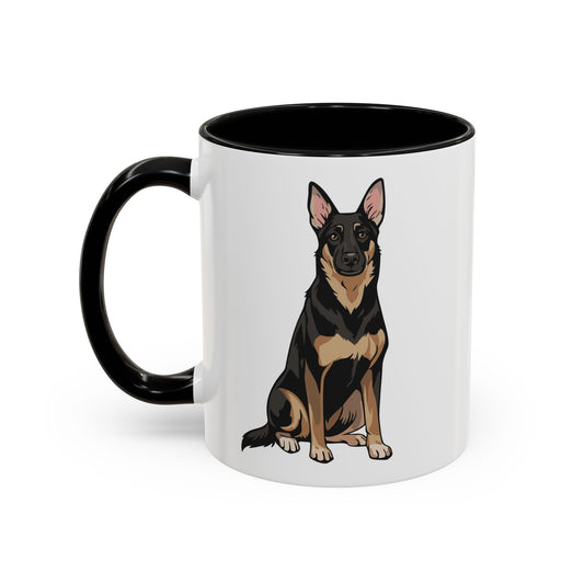 Buddy German Shepherd Dog Accent Coffee Mug, Puppy Dogs Ceramic Mugs 11oz or 15oz, Pet Lover Gift, Dog Breed Tea Cups
