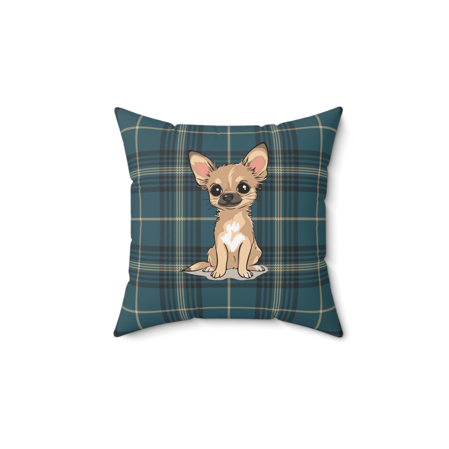 Chihuahua Dogs Square Throw Pillow, Custom Pet Owner Decor Pillows, Chihuahuas Dog Memorial