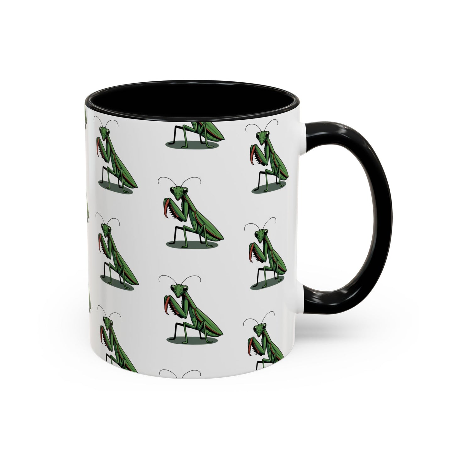 Praying Mantis Bug Pattern Coffee Mug | 11oz Insect Bugs Ceramic Tea Mugs, Nature Garden Drinkware