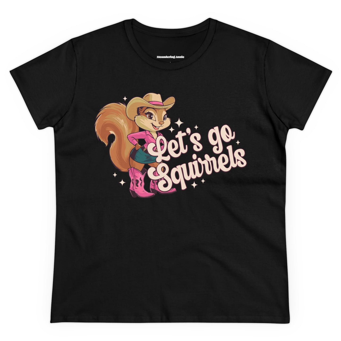 Let's Go Squirrels Ladies T-shirt - Women's Midweight Cotton Tee - Fun Squirrel Print