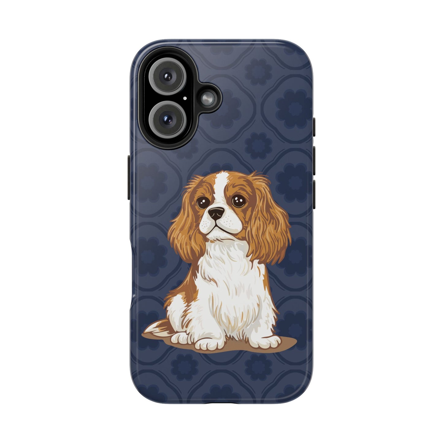 Cavalier King Charles Spaniel Dog Phone Case, Tough Phone Cases Pet Dogs Blue Pattern