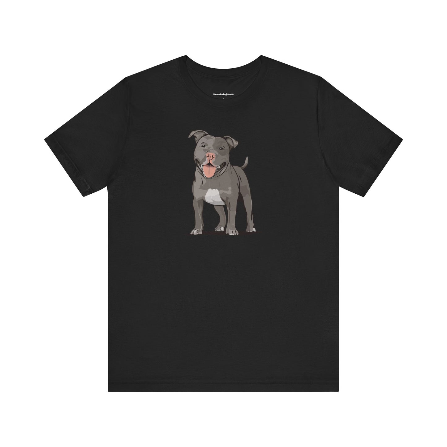 Gray Pitbull Dog T-shirt: Pit Bull Puppy Dogs Unisex Short Sleeve Tee, Pet Owner Gift, Dog Mom Dad Shirt