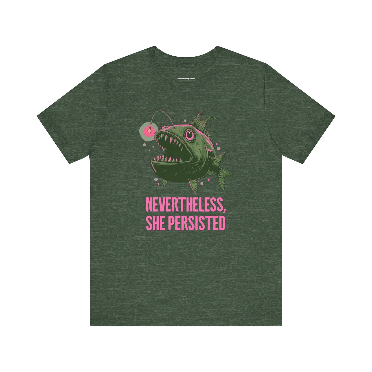Deep Sea Anglerfish Nevertheless She Persisted T-shirt, Angler Fish Lure Glow Graphic Tee Ocean Aquatic Creatures