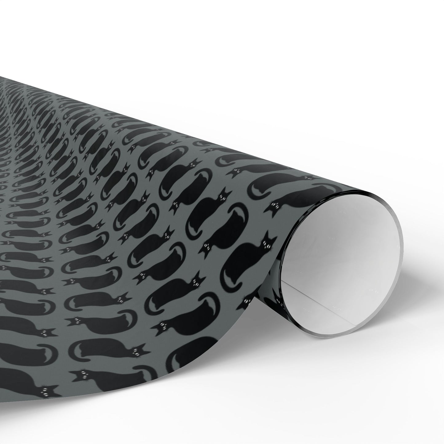 Black Cat Pattern Wrapping Paper, Dark Goth Halloween Kitty Cats Print Gift Wrap Roll, Birthday Anniversary Christmas Holiday Gifts