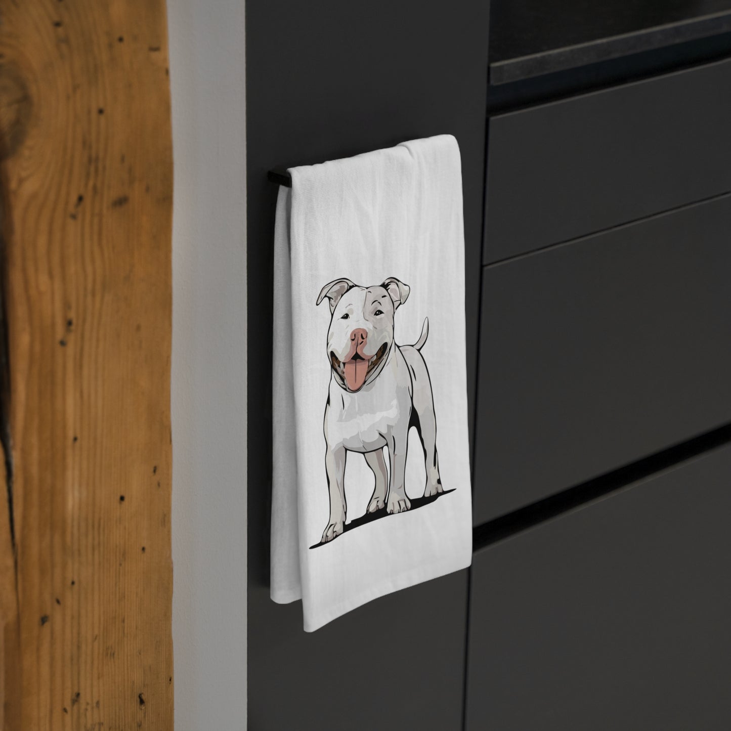 Pit Bull Terrier Dog Kitchen Tea Towel, Pet Pitbull Dogs Owner Gift, Hand Dish Towels