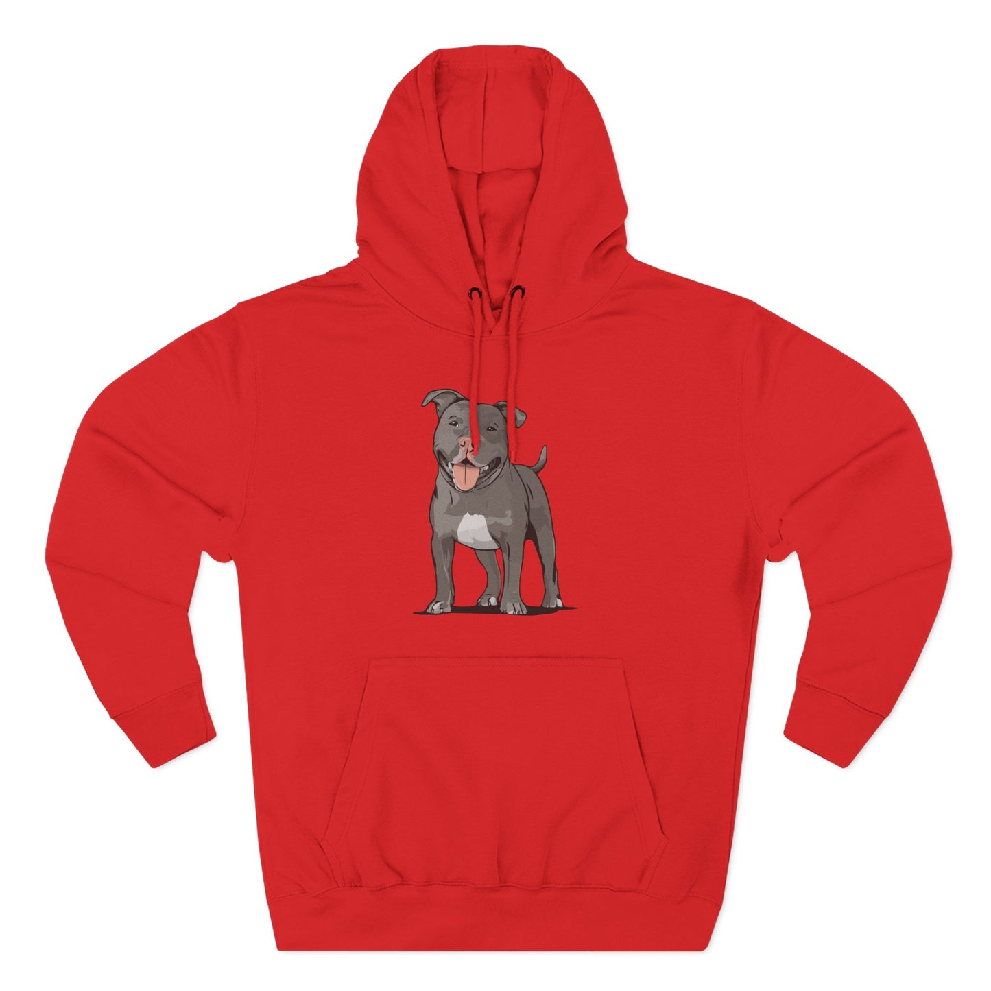 Gray Pitbull Dog Fleece Hoodie, Pit Bull Terrier Dogs Pullover Sweatshirt, Dog Owner Gift, Cozy Puppy Furbaby Hoodies
