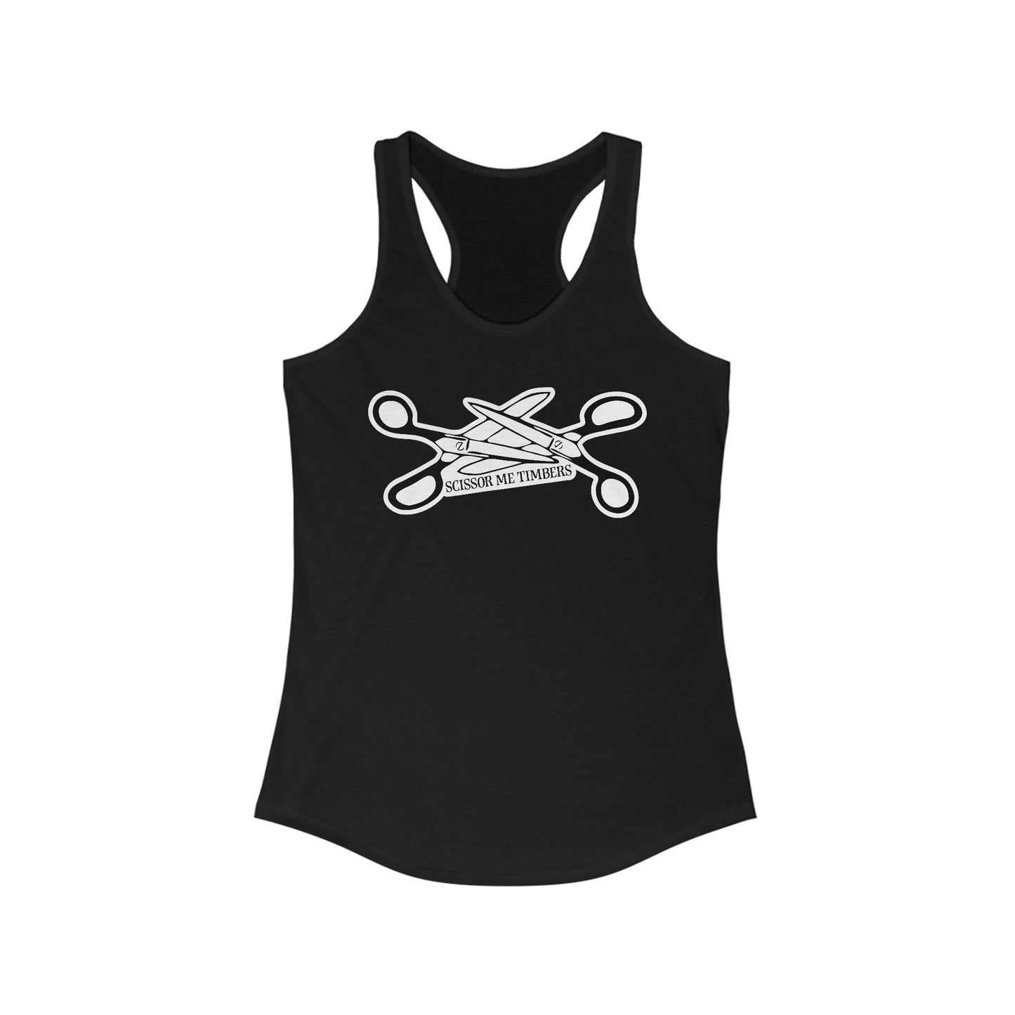 Scissor Me Timbers Women's Racerback Tank Top - LGBTQIA+ Lesbian Pride Scissors Tops, Funny Queer Gay Pride Parade Apparel Cotton Shirt