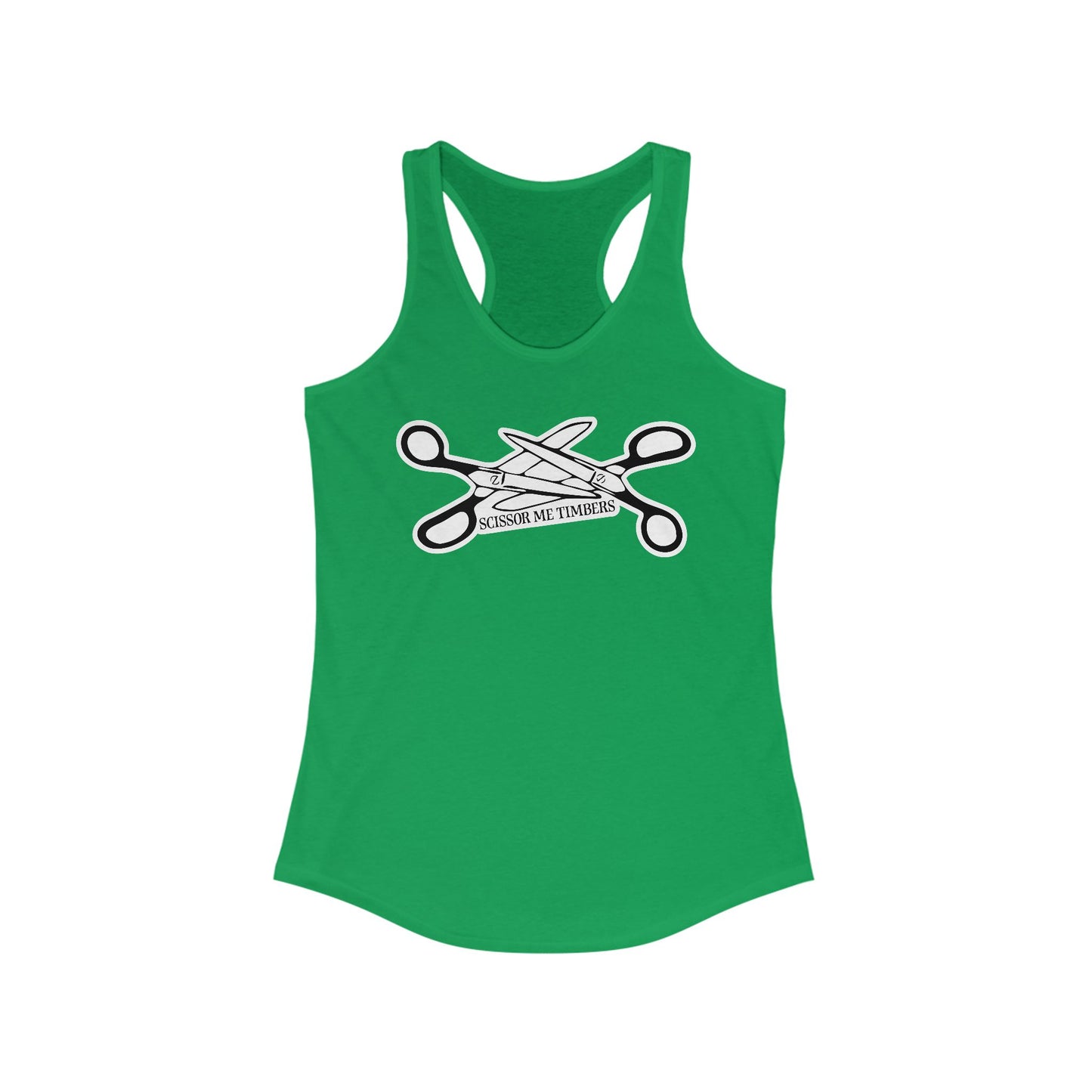 Scissor Me Timbers Women's Racerback Tank Top - LGBTQIA+ Lesbian Pride Scissors Tops, Funny Queer Gay Pride Parade Apparel Cotton Shirt