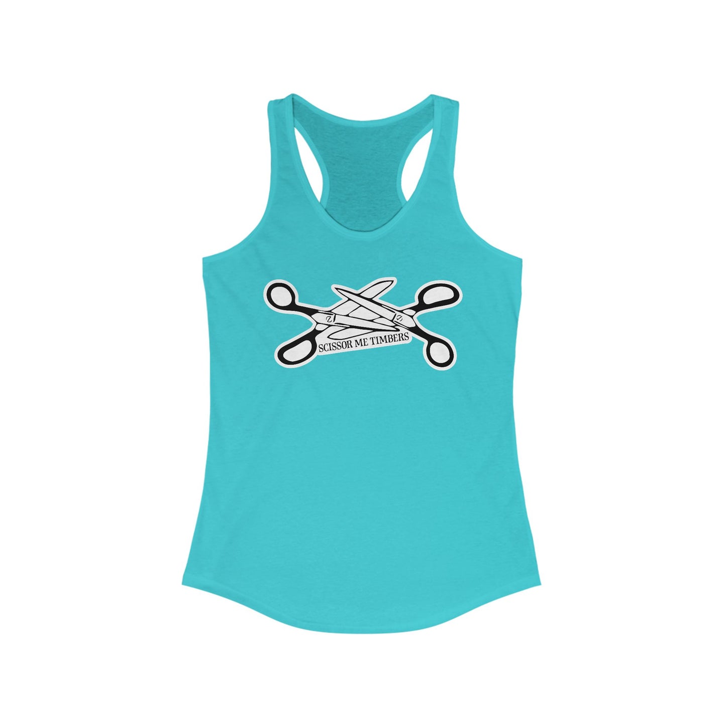 Scissor Me Timbers Women's Racerback Tank Top - LGBTQIA+ Lesbian Pride Scissors Tops, Funny Queer Gay Pride Parade Apparel Cotton Shirt