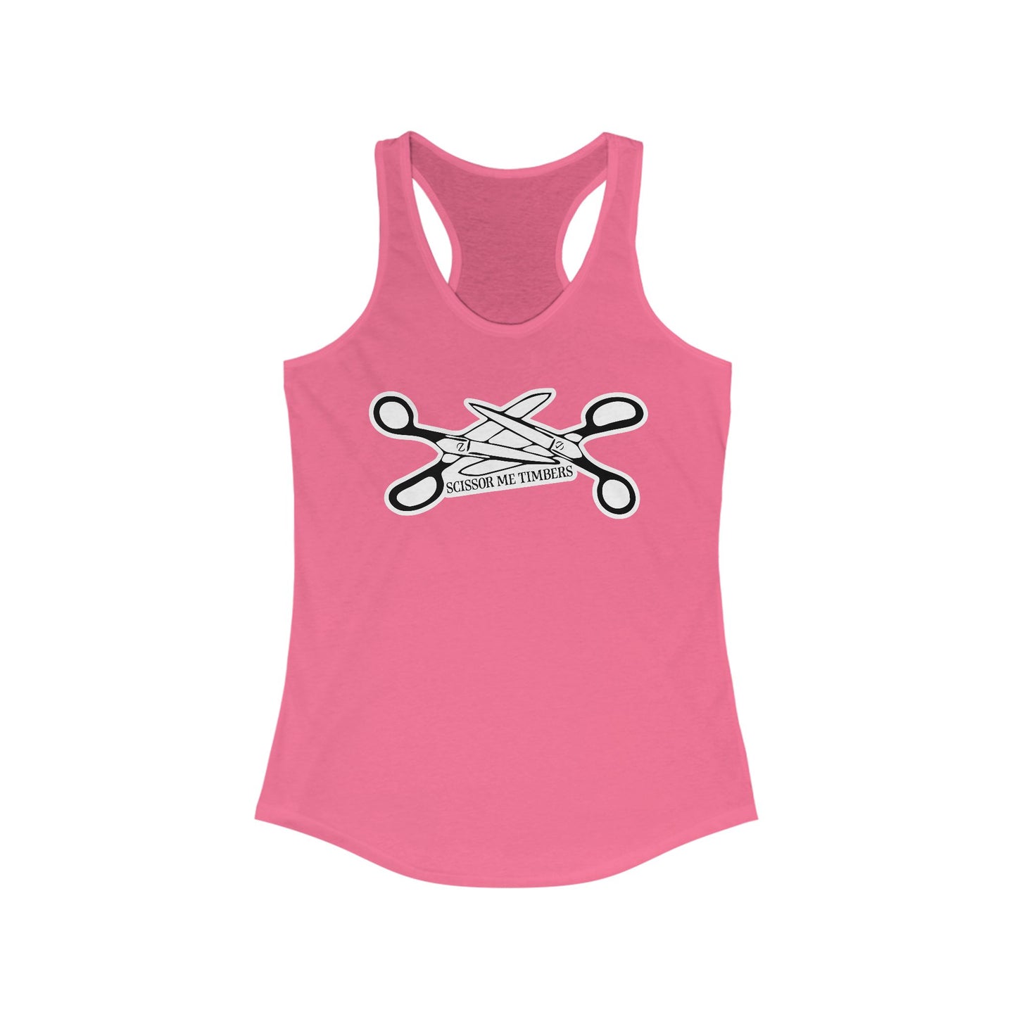 Scissor Me Timbers Women's Racerback Tank Top - LGBTQIA+ Lesbian Pride Scissors Tops, Funny Queer Gay Pride Parade Apparel Cotton Shirt