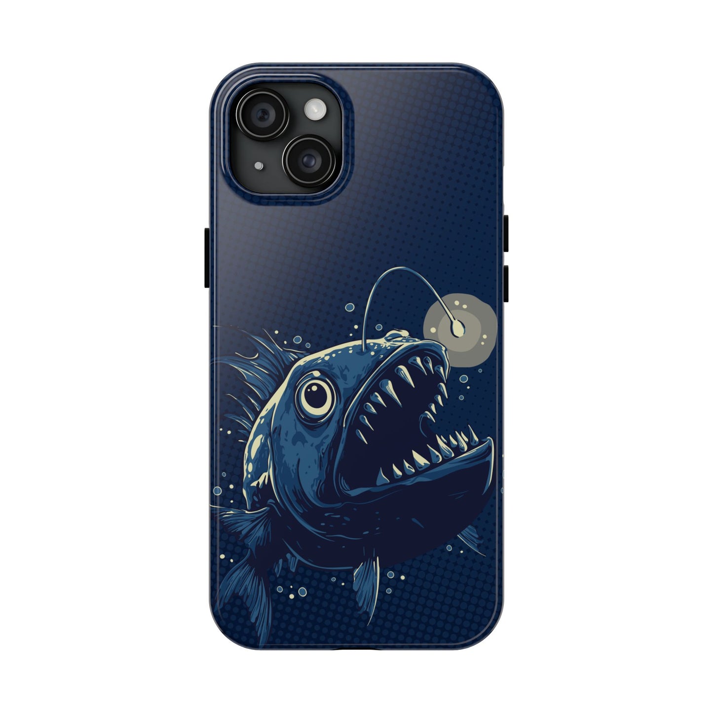 Deep Sea Anglerfish Cell Phone Case, Angler Fish Nautical Dark Ocean Marine Life Tough Phone Cases