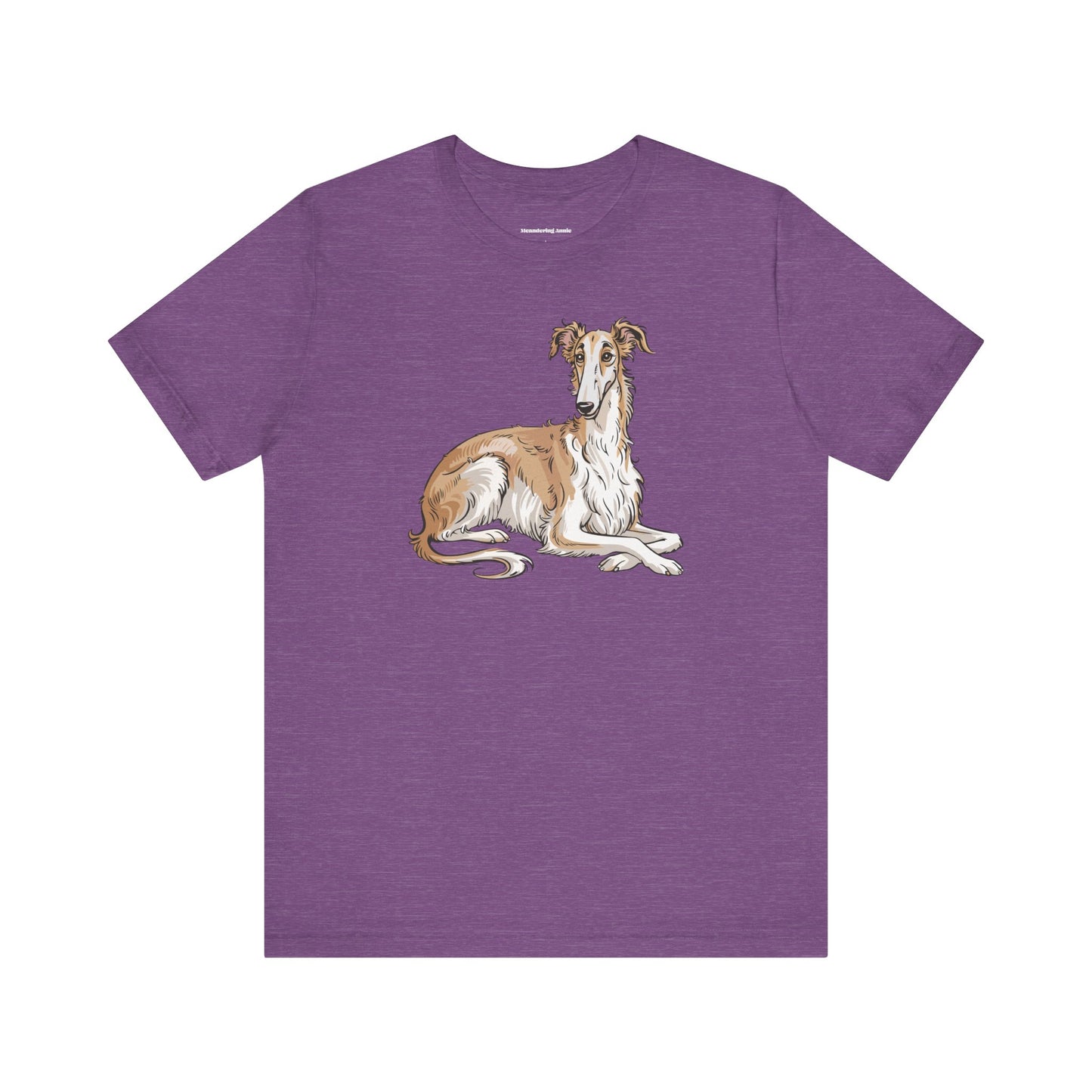 Borzoi Dog Tee | Russuan Hunting Sighthound Dogs Illustration T-Shirt, Cotton Pet Owner Apparel Unisex Shirts