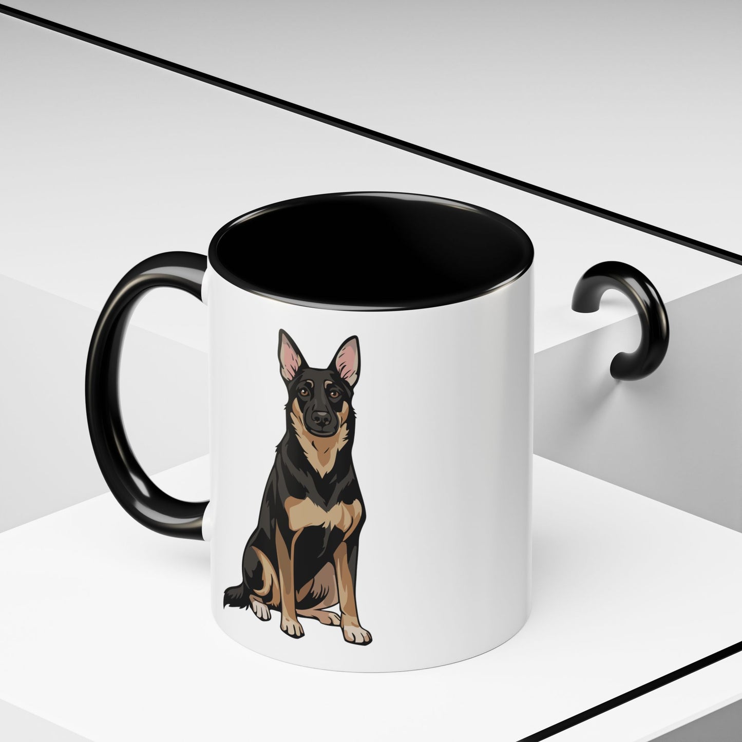 Buddy German Shepherd Dog Accent Coffee Mug, Puppy Dogs Ceramic Mugs 11oz or 15oz, Pet Lover Gift, Dog Breed Tea Cups