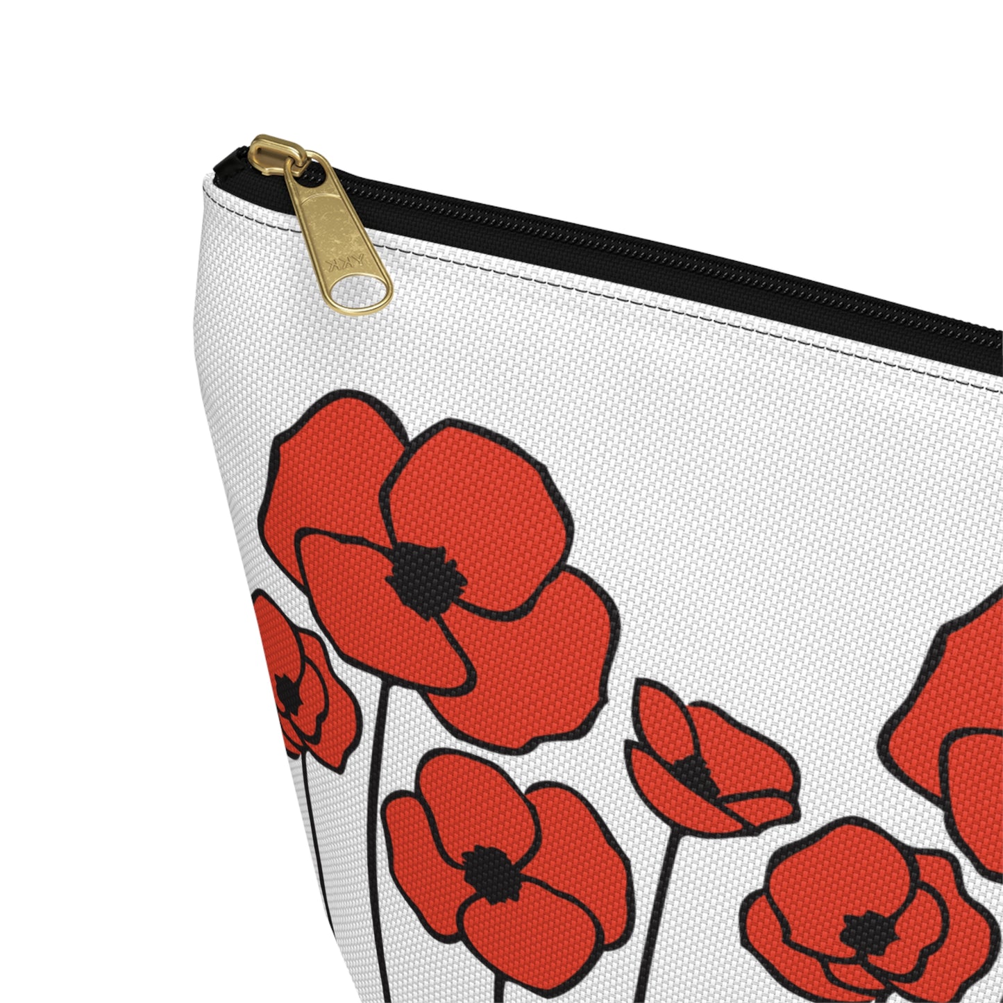 Red Poppies Floral Makeup Bag | Poppy Flowers Cosmetic Accessories Pouch, Spring Zip Up Case
