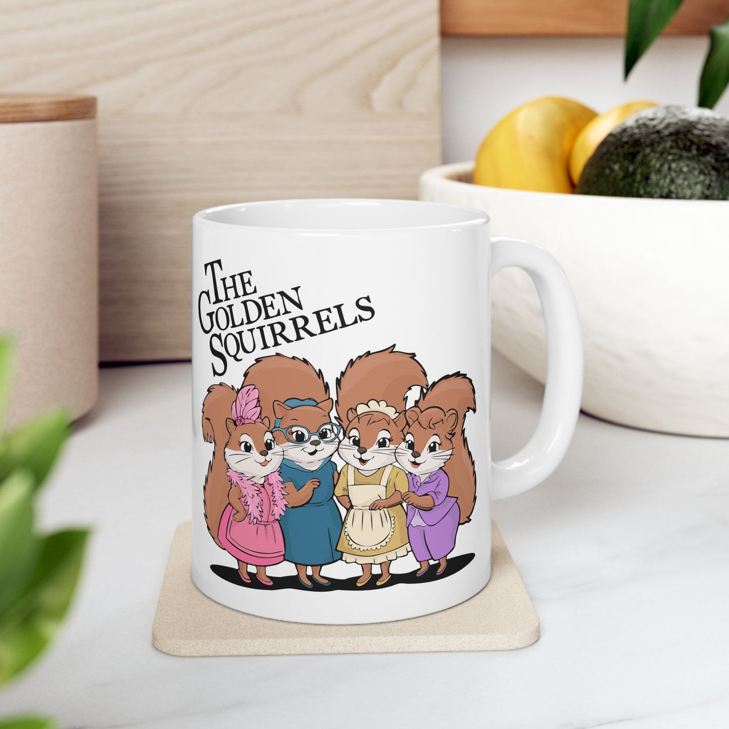 The Golden Squirrels Ceramic Coffee Mug 11oz,  Golden Girls Squirrel Mugs