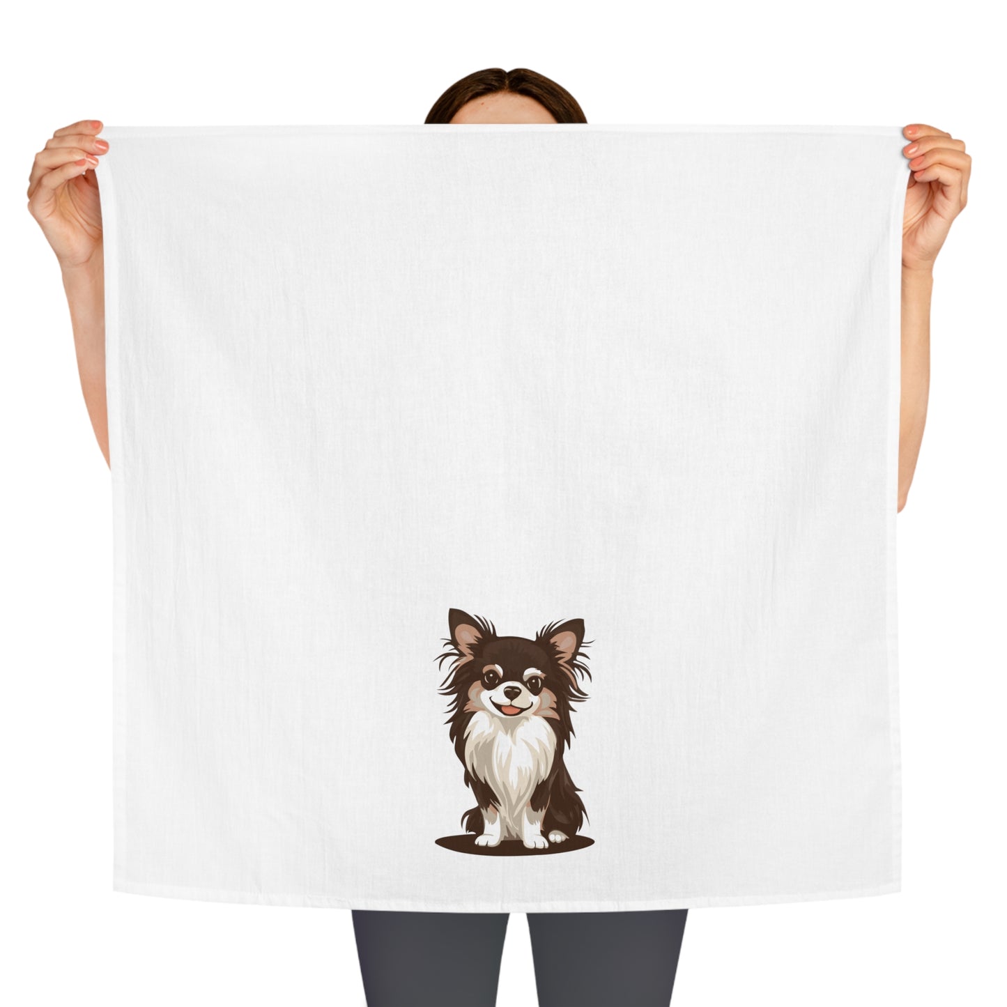 Long Hair Chihuahua Dog Kitchen Tea Towel, Long Coat Chihuahuas Pet Owner Gift, Hand Dish Towels