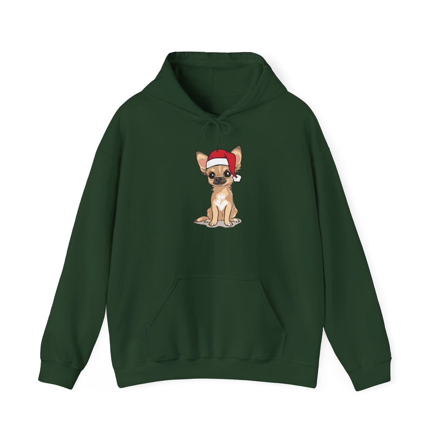 Christmas Chihuahua Dog Pullover Hoodie, Festive Holiday Xmas Santa Puppy Dogs Hooded Sweatshirt, Chihuahuas Winter Unisex Fleece Hoodies
