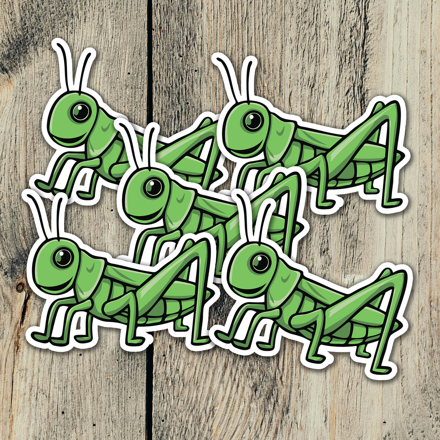 Small 2" Grasshopper Stickers Bundle - Waterproof, Fade-Resistant Decal Sticker Insect Bug Decals