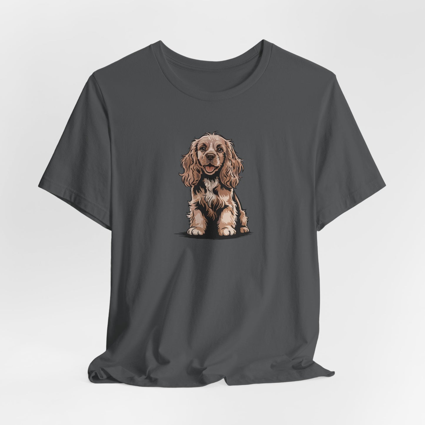Cocker Spaniel Dog Illustration Tee | Cute Puppy Dogs Graphic T-Shirt, Cotton Pet Owner Shirts
