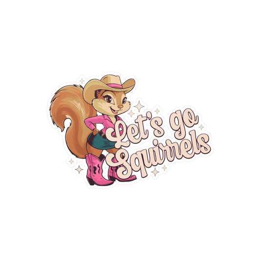 Let's Go Squirrels Vinyl Sticker Kiss-Cut Vinyl Decals with Fun Squirrel Print