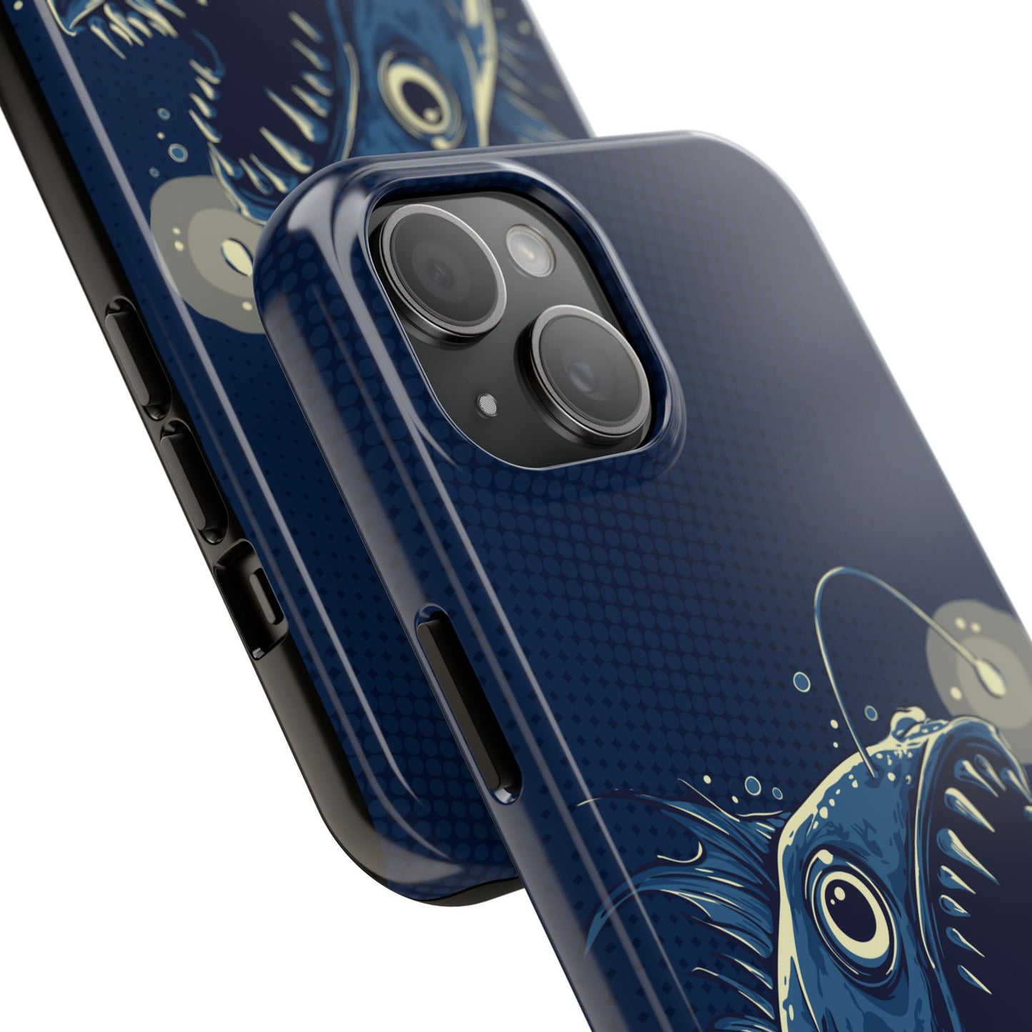 Deep Sea Anglerfish Cell Phone Case, Angler Fish Nautical Dark Ocean Marine Life Tough Phone Cases
