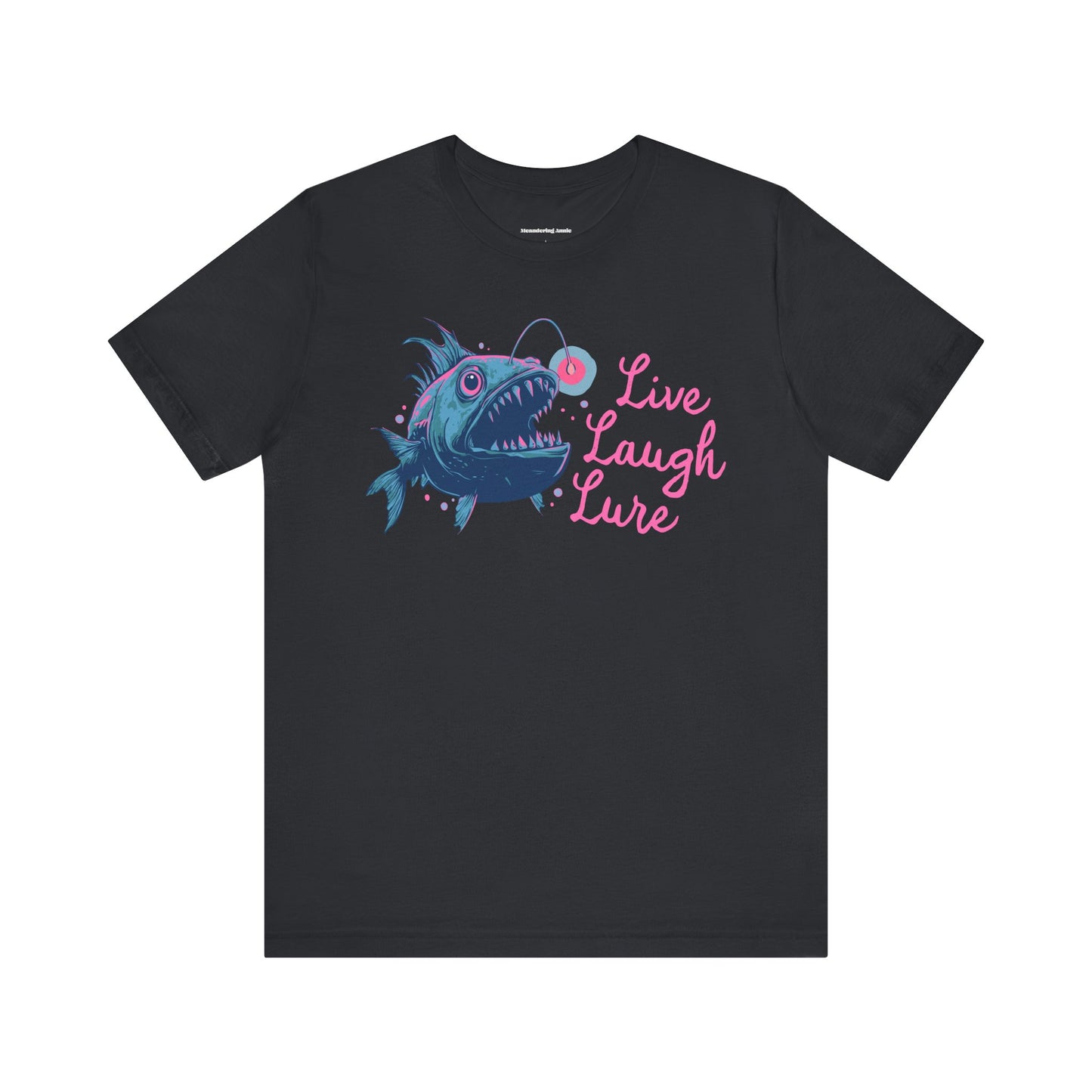 Live Laugh Lure Deep Sea Anglerfish T-shirt, Angler Fish Lure Glow Graphic Tee Ocean Aquatic Creatures