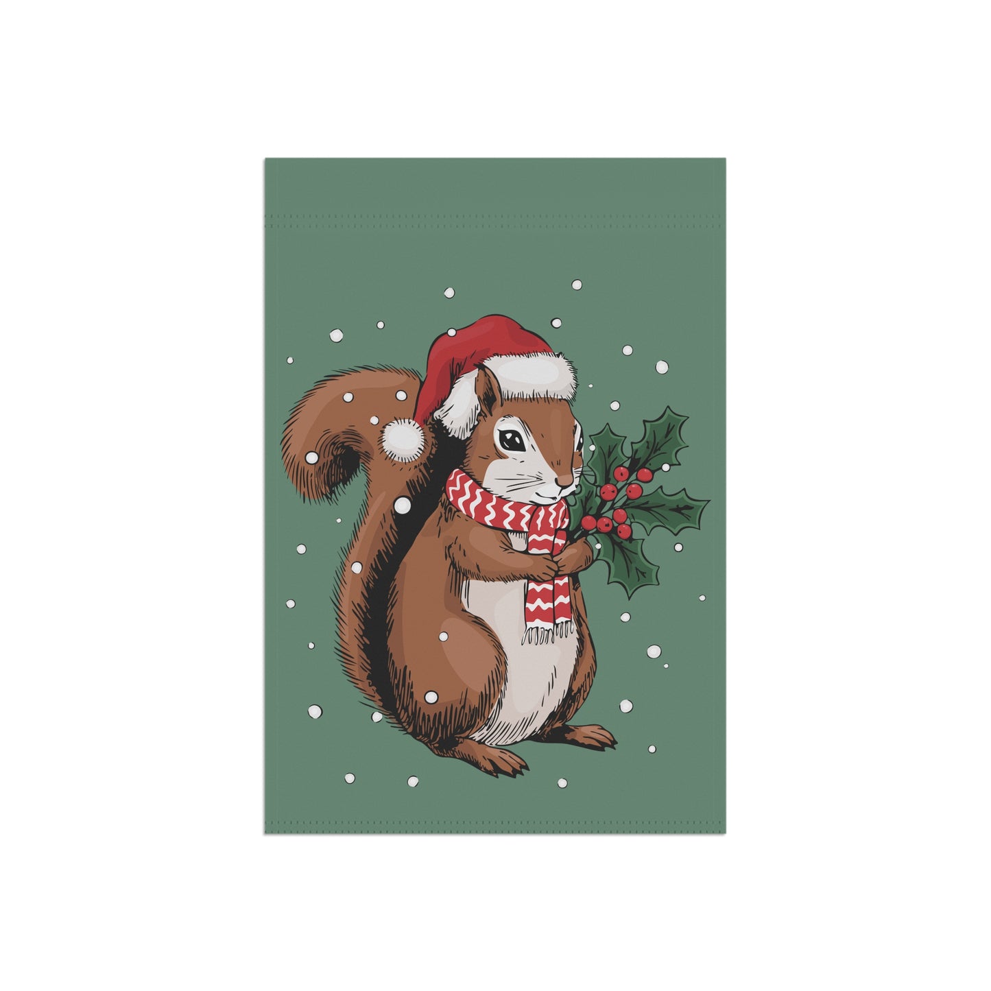 Santa Squirrel Garden Flag, Christmas Decor Yard Banner, Holiday Decorations, Xmas Squirrels Outdoor Flags