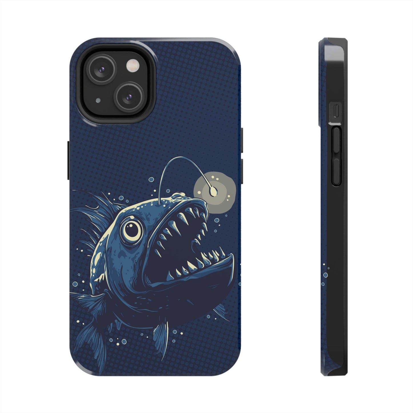 Deep Sea Anglerfish Cell Phone Case, Angler Fish Nautical Dark Ocean Marine Life Tough Phone Cases