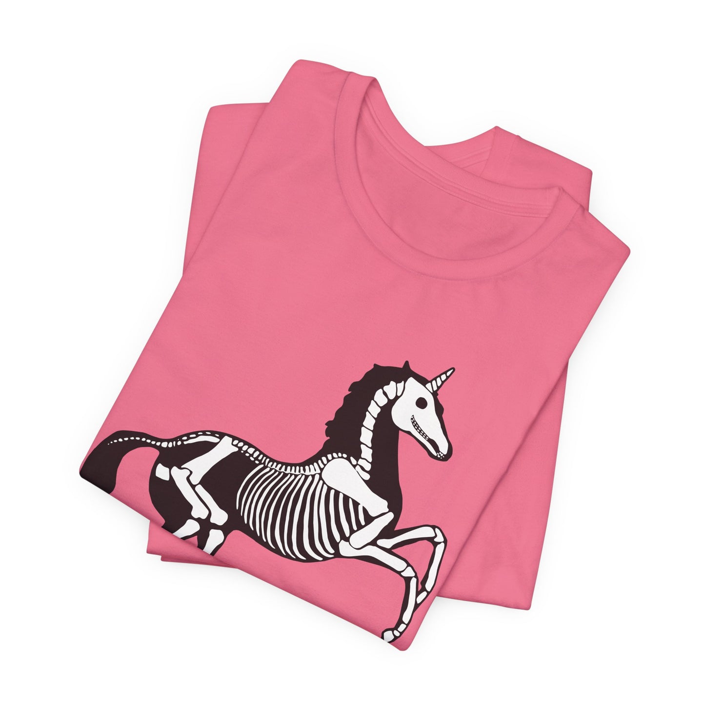 Unicorn Skeleton T-shirt - Spooky Halloween Tee Unisex Jersey Short Sleeve Gothic Unicorns Graphic Tees - Womens Mens Goth Shirts