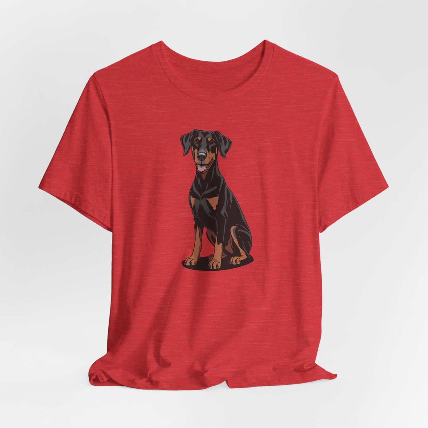 Doberman Pinscher Dogs T-shirt, Black Dobermans Puppy Dog Unisex Short Sleeve Cotton Tee