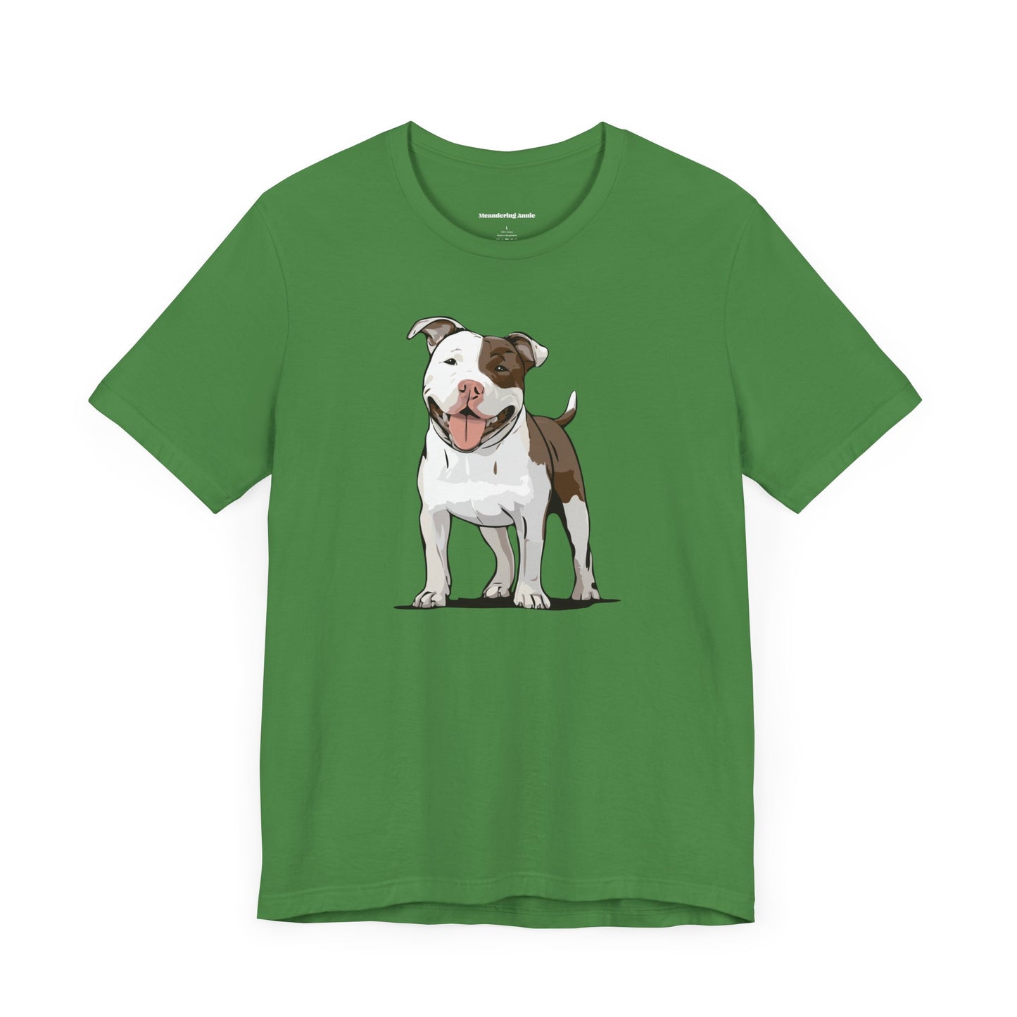 Ollie Dog T-shirt Mens Womens Unisex Jersey Cotton Short Sleeve Tee with Pitbull Dog Pet Design