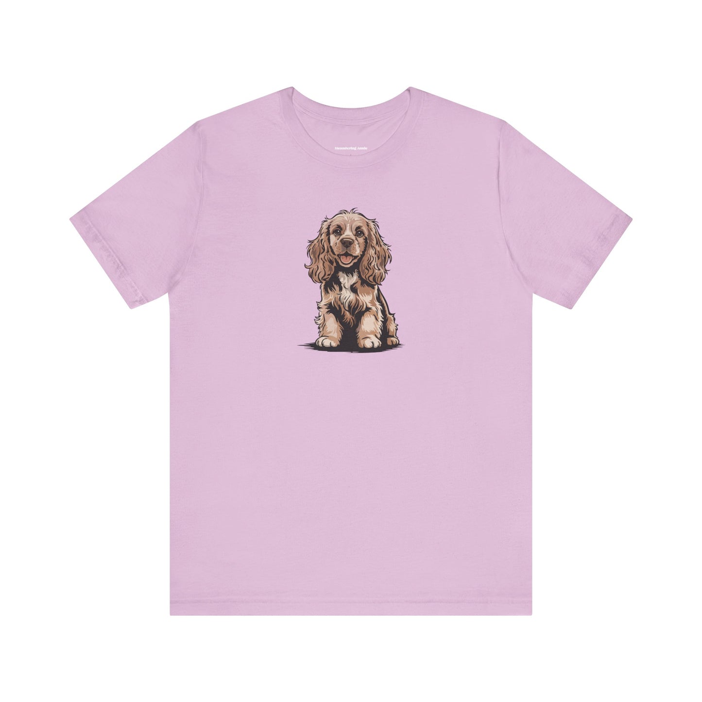 Cocker Spaniel Dog Illustration Tee | Cute Puppy Dogs Graphic T-Shirt, Cotton Pet Owner Shirts