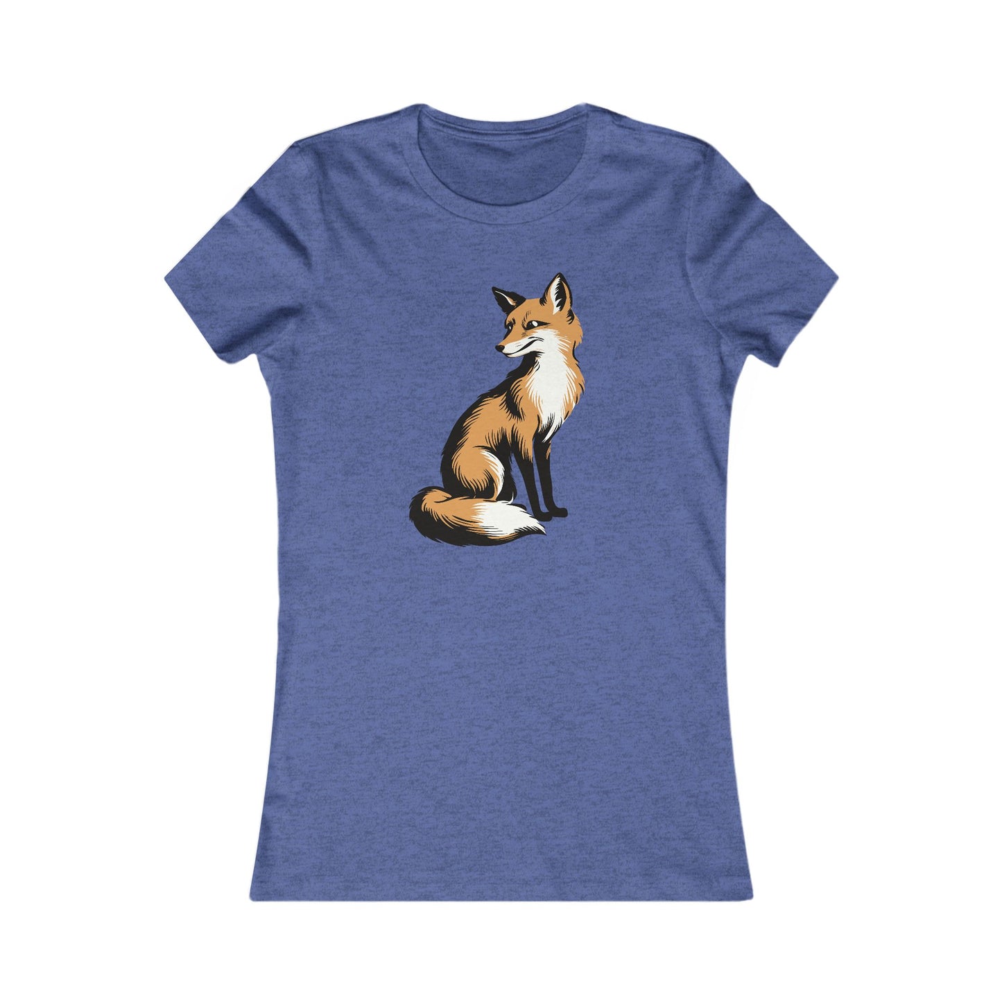 Fox Women's Fitted T-shirt Ladies Graphic Tee with Fox Art Print Forest Animal Shirts