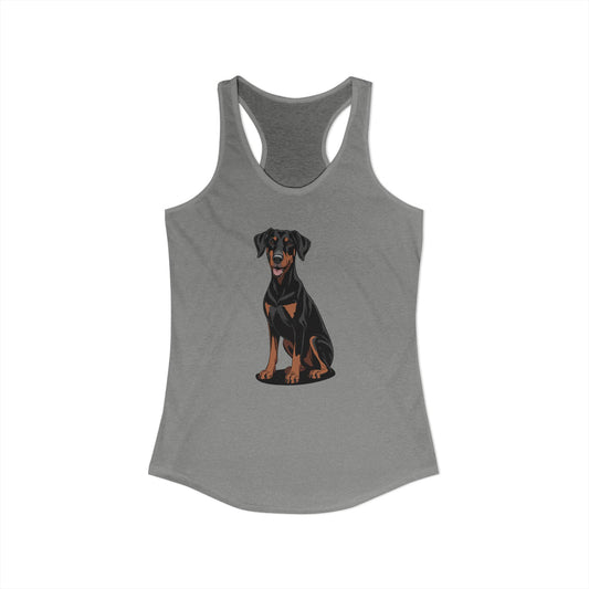 Doberman Pinscher Dogs Racerback Tank Top, Women's Sleeveless Shirt, Doberman Dog Ladies Tops, Dog Mom Pet Owner Shirts
