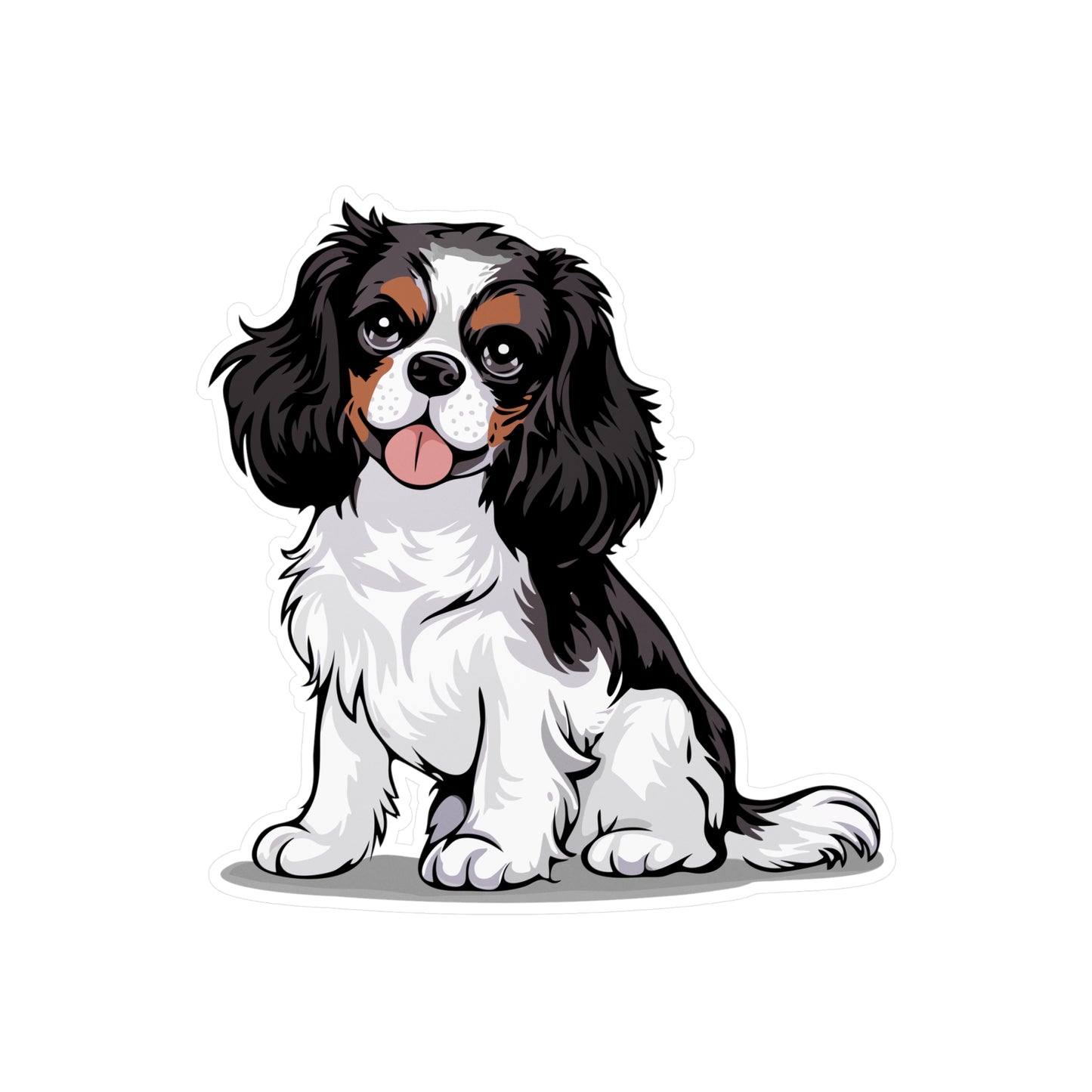 Charlie  Cavalier King Charles Spaniel Dog Vinyl Sticker Kiss-Cut Vinyl Decals with Pet Dog Cavalier Puppy Print