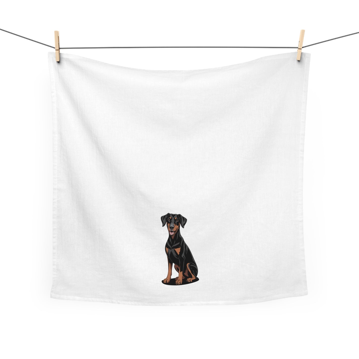 Doberman Pinscher Dog Kitchen Tea Towel, Pet Dobermans Owner Gift, Hand Dish Towels Home Decor
