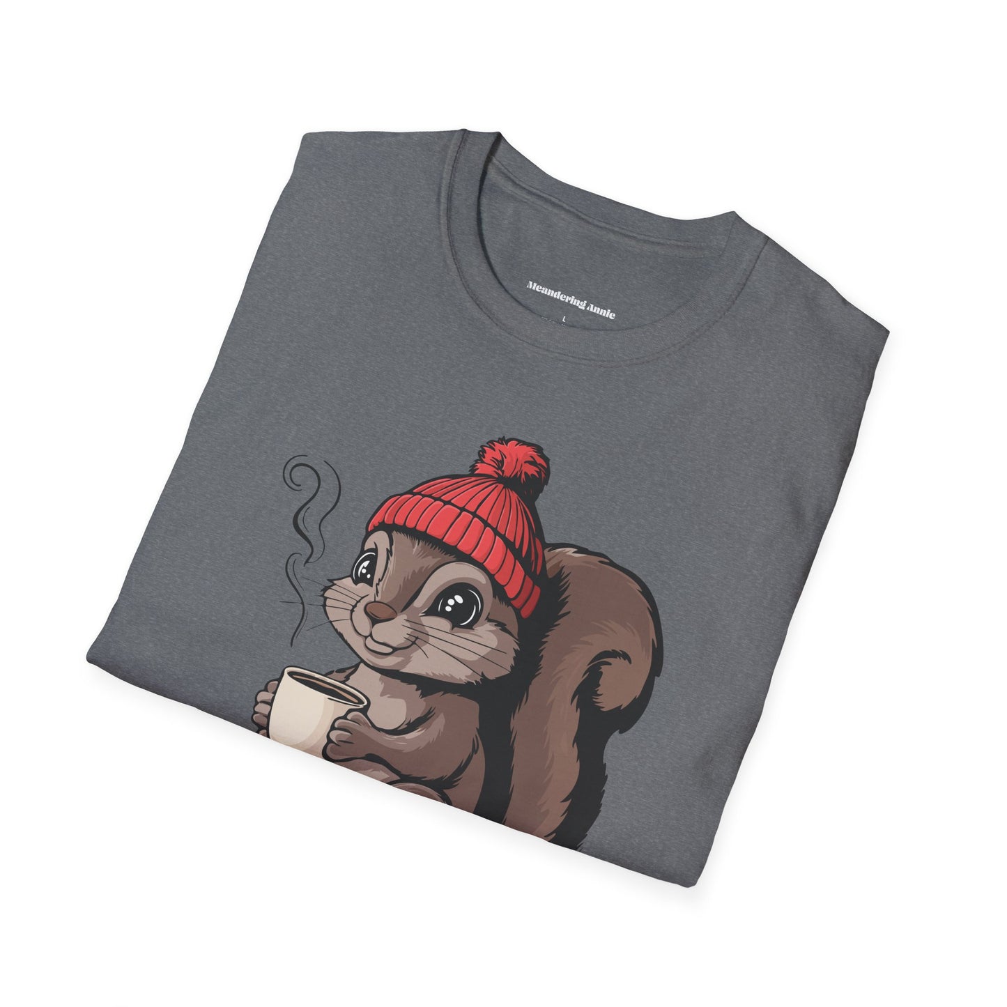 Cozy Squirrel T-shirt, Fall Autumn Squirrels Graphic Tee Shirts Men Women Unisex Short Sleeve Cotton Top