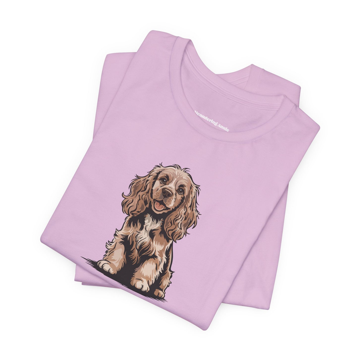 Cocker Spaniel Dog Illustration Tee | Cute Puppy Dogs Graphic T-Shirt, Cotton Pet Owner Shirts