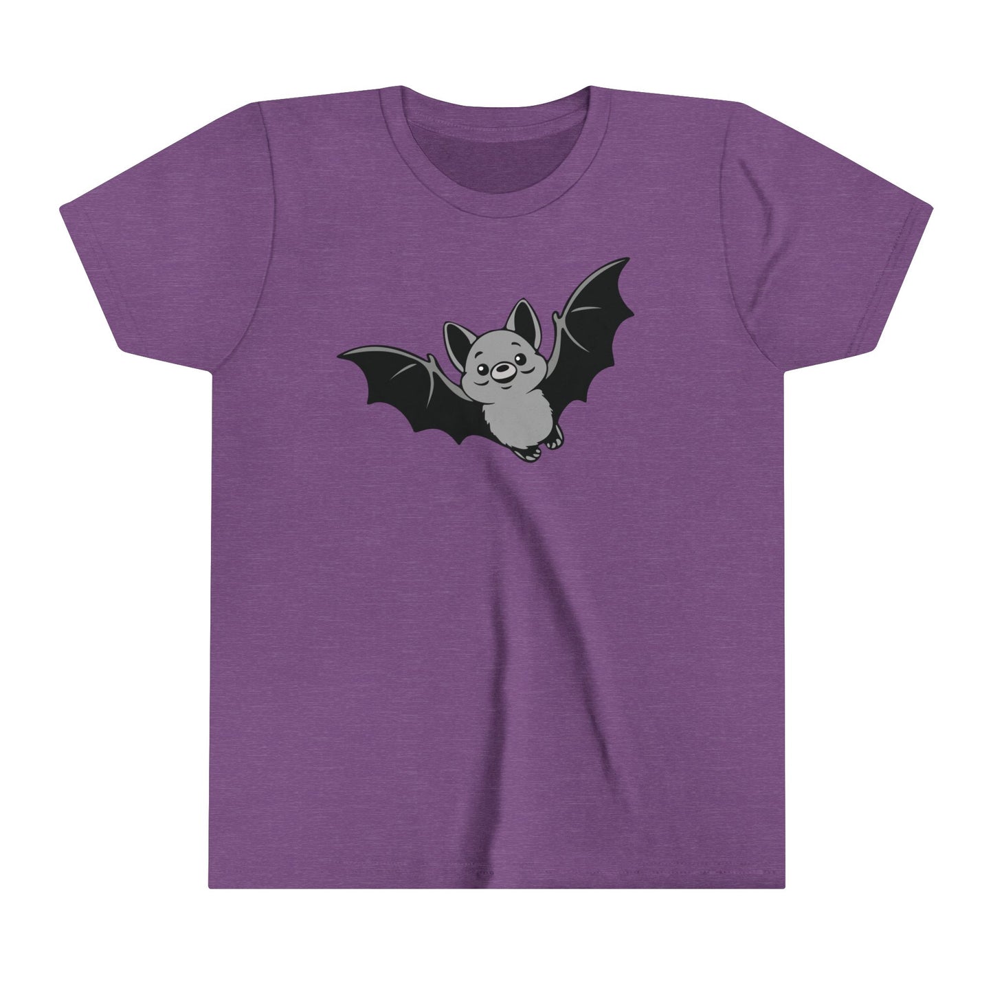 Flying Bat Kids T-shirt Youth Short Sleeve Tee with Spooky Halloween Bat Design