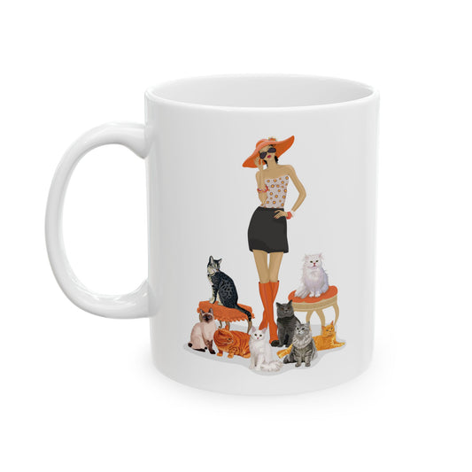 Childless Cat Lady Ceramic Coffee Tea Mug 11oz - Gifts for Childfree Crazy Cat Ladies