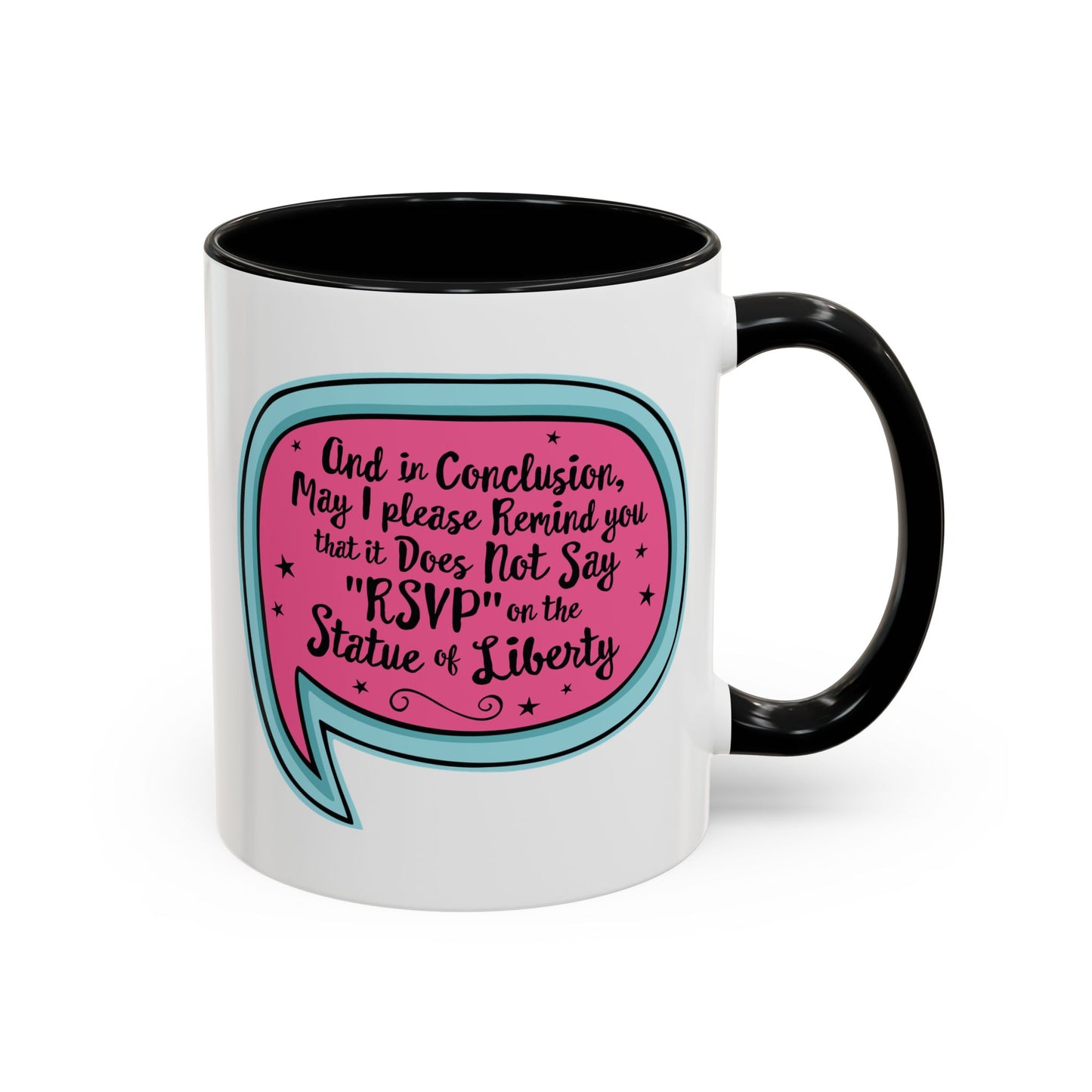 RSVP Statue of Liberty Quote Mug | Funny Political Accent Coffee Mugs 11oz, Anti-ICE Human Rights Immigrants