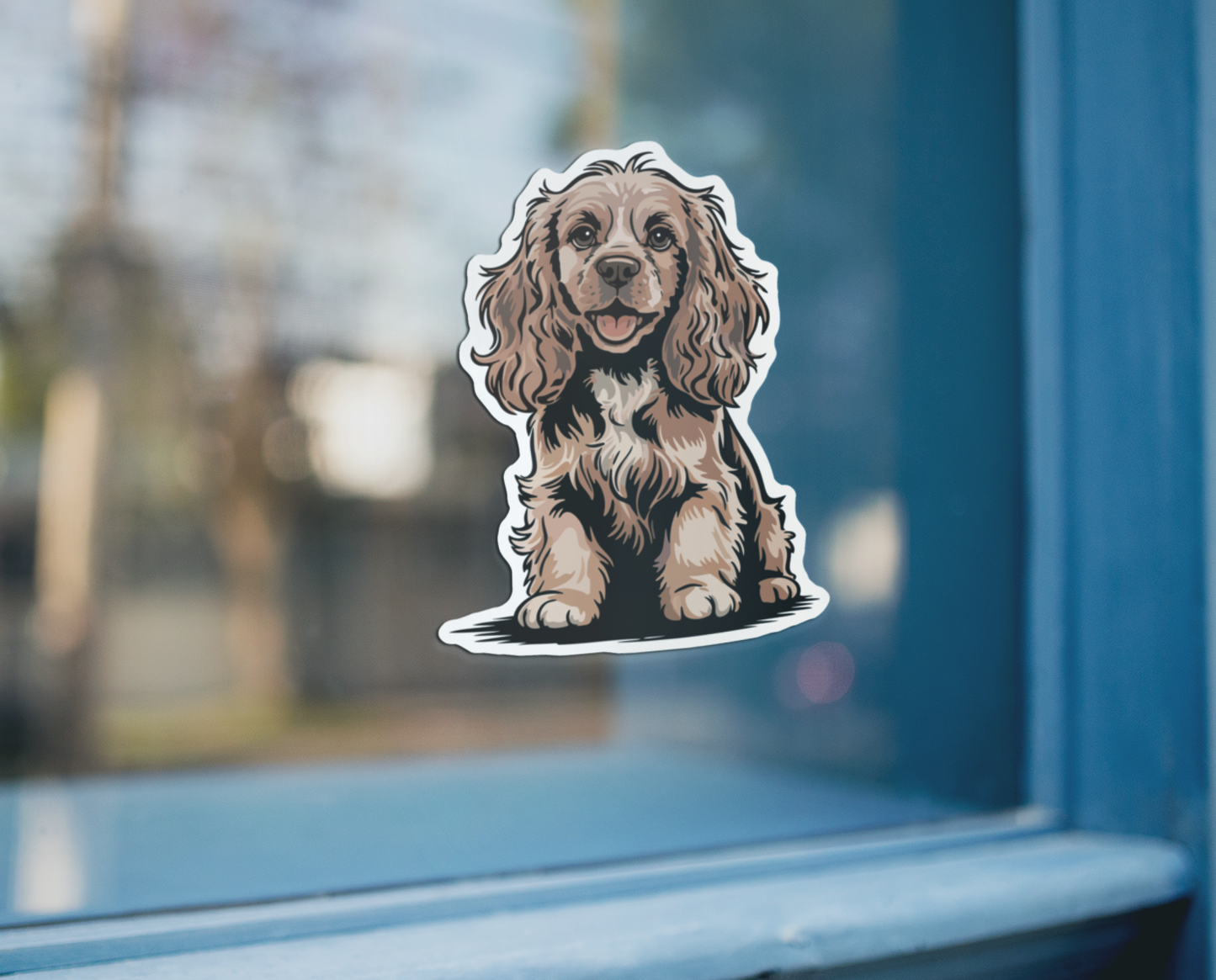 3" Cocker Spaniel Dog Sticker, Tan Light Brown Spaniels Dogs Pet Owner Vinyl Decal Stickers Outdoor Waterproof Decals