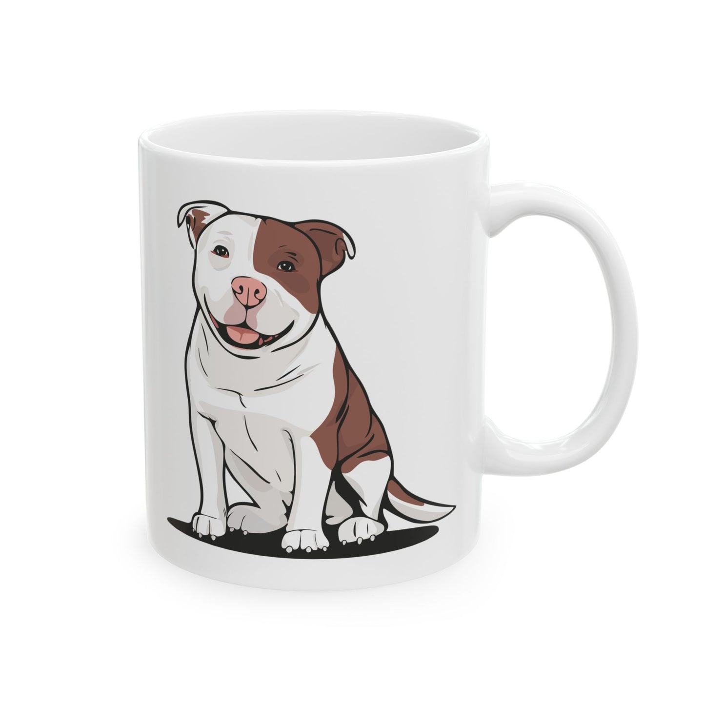 Ollie Dog Ceramic Mug 11oz with Cute Pit Bull Dog Pet Design