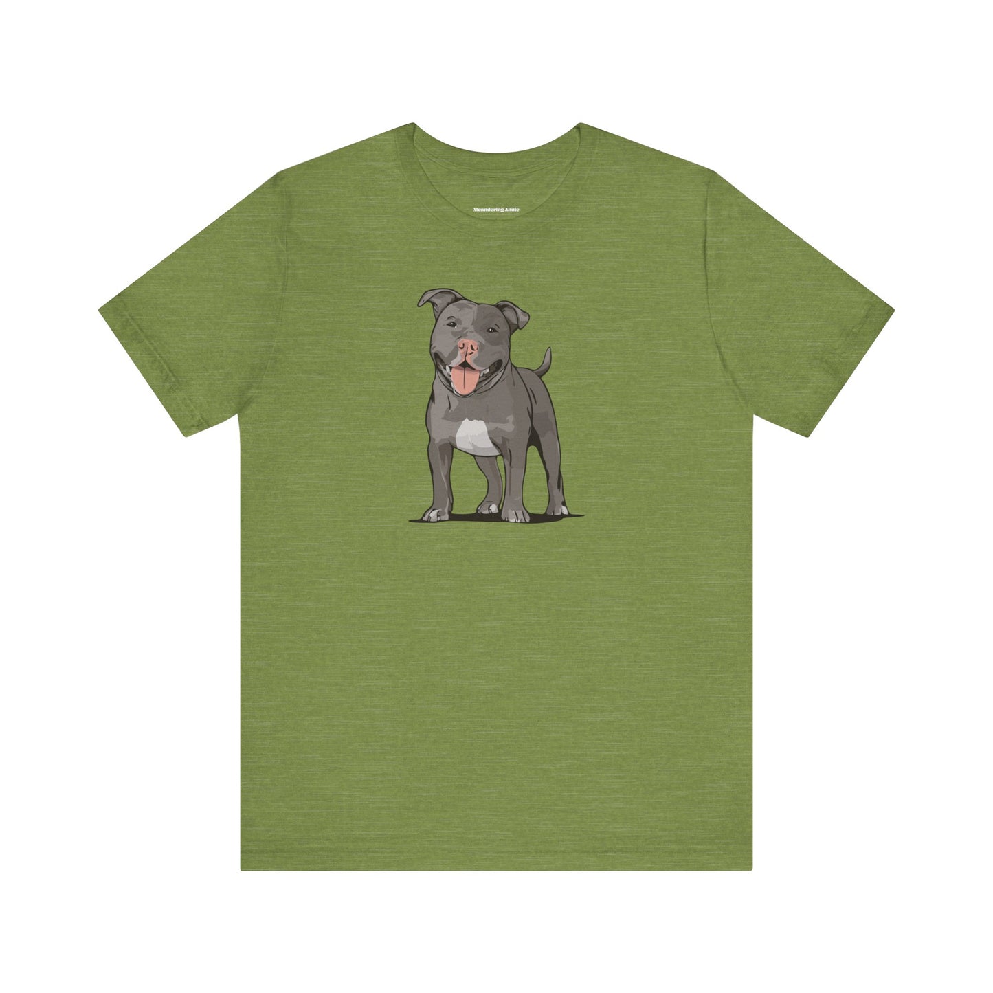 Gray Pitbull Dog T-shirt: Pit Bull Puppy Dogs Unisex Short Sleeve Tee, Pet Owner Gift, Dog Mom Dad Shirt